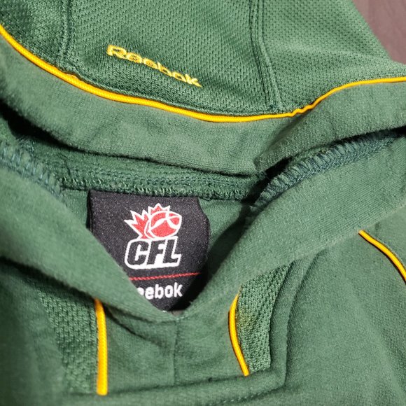 Reebok CFL Edmonton Eskimos Hoodie Football Activewear Green Yellow Accents 3T - Picture 7 of 7